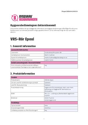 pdf.preview Byggvarudeklaration VRS-RÖR