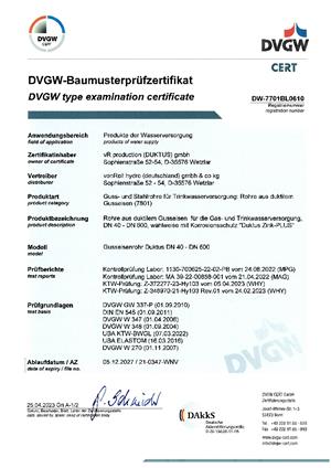 Förhandsvisning av Certifikat VRS Rör DN 100-600