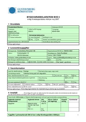 Förhandsvisning av Byggvarudeklaration