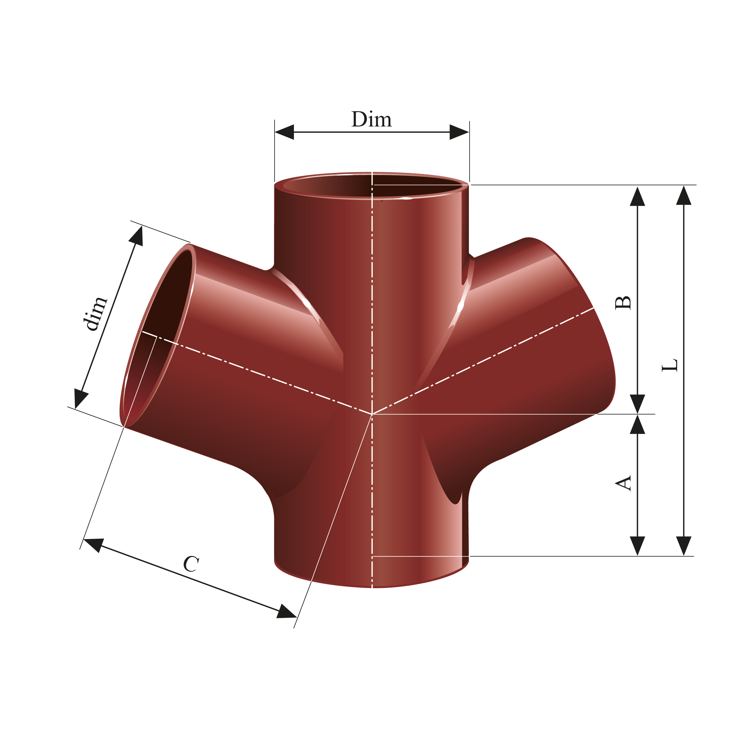 MA Dubbelgrenrör 70° | Gjuten rördel i MA-SYSTEM®