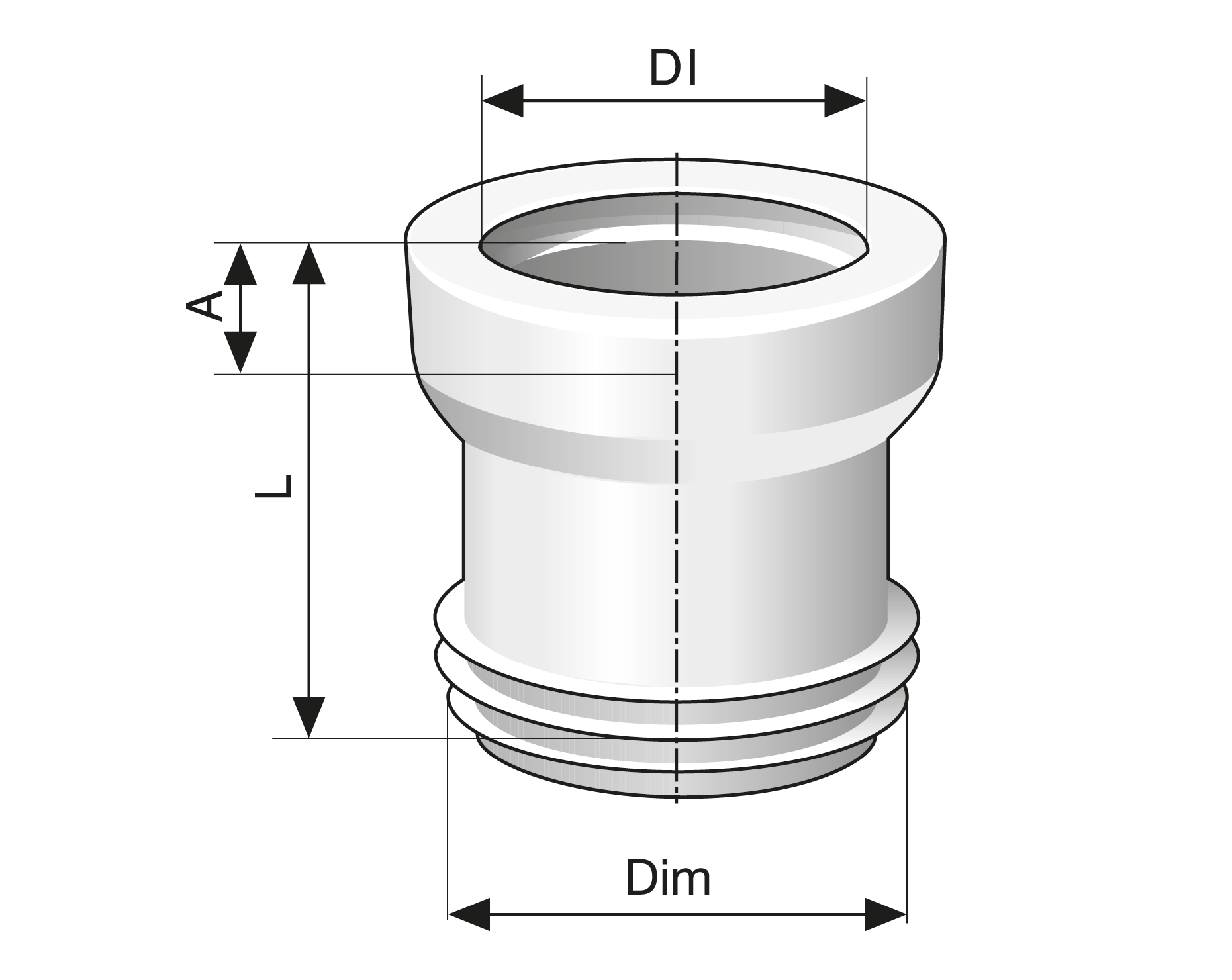 Centrisk WC-anslutning i plast | MA-SYSTEM®