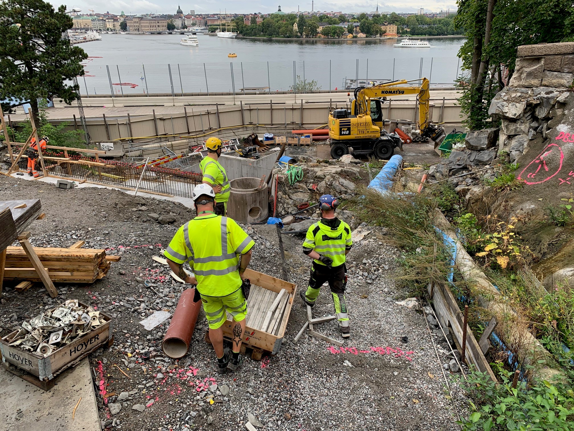 Människor på byggarbetsplats - VRS-projekt
